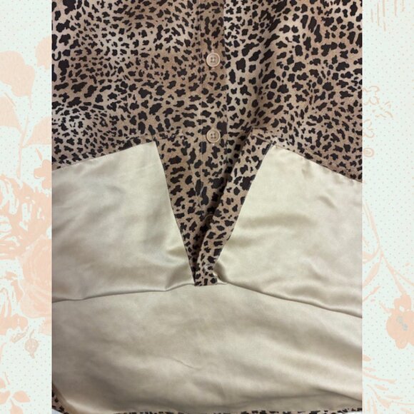 Women's Leopard Print Button Down Blouse 2X - Picture 7 of 11